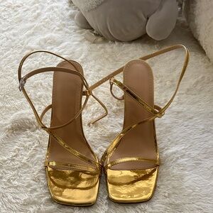 Gold Strappy Heels